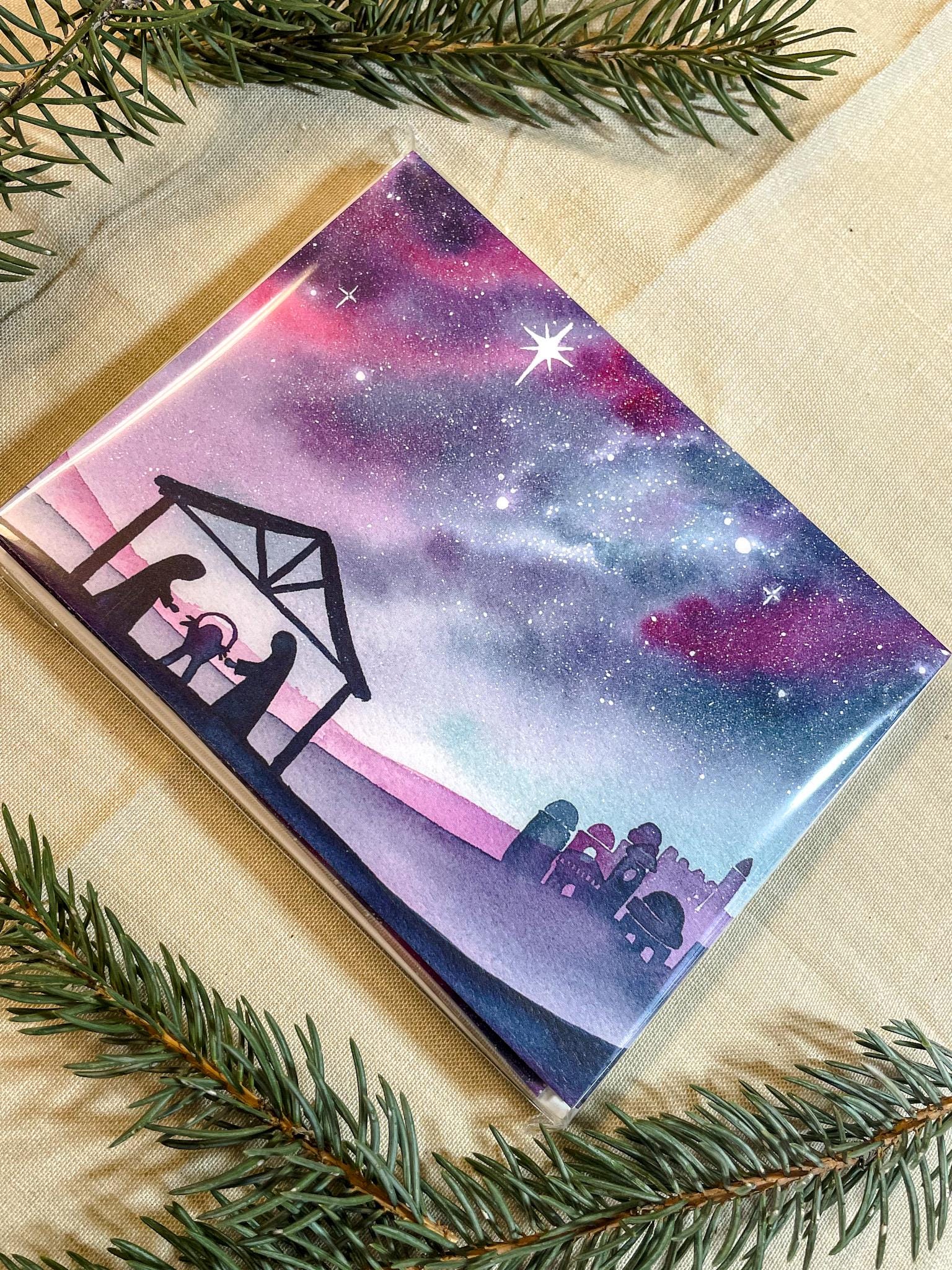 Watercolor Nativity Christmas Card | Silent Night Holiday Greetings