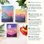 Colorful Mountain Landscape | Watercolor Greeting Card | Blank Inside | A2 Stationery | Mountain Art