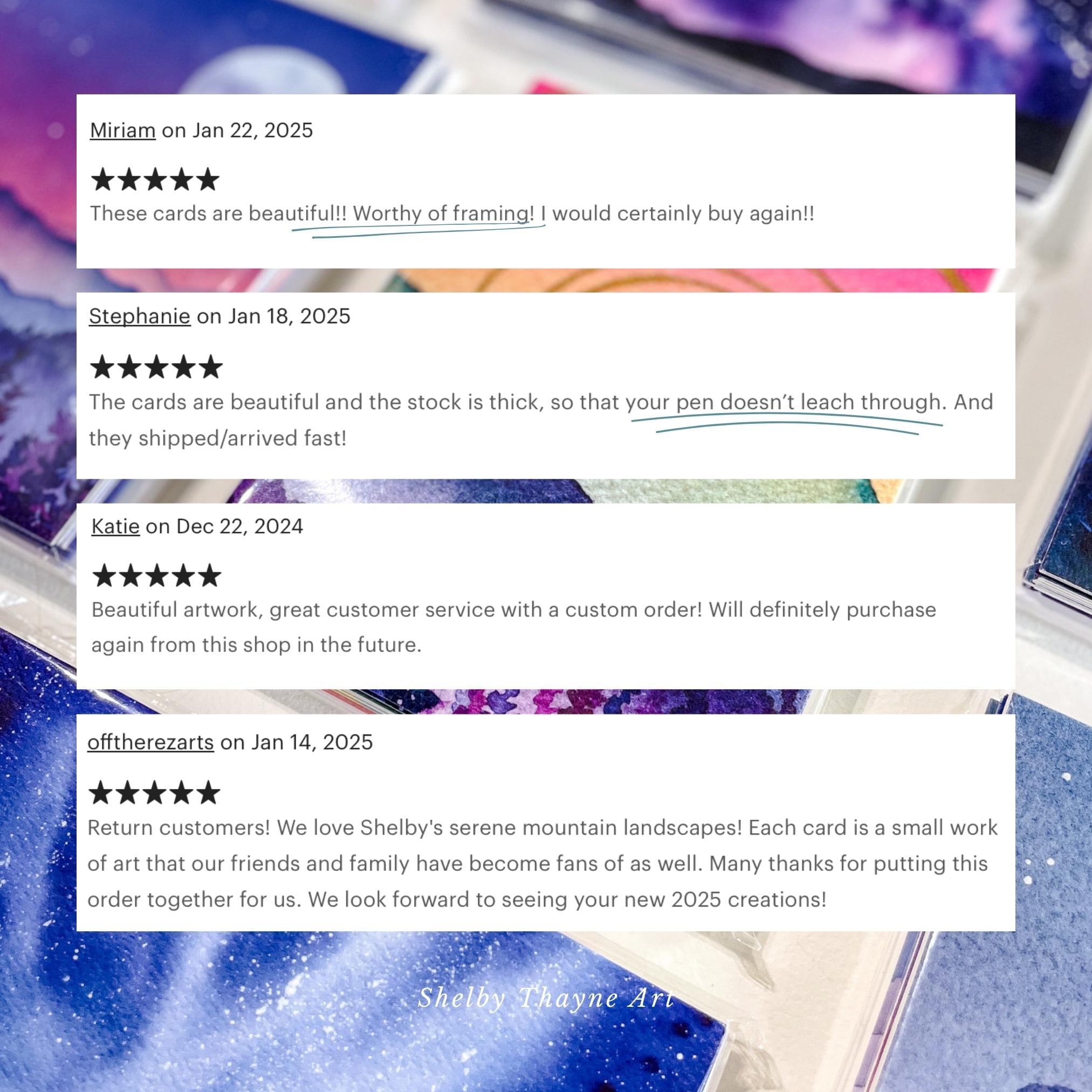 Celestial Mountain Card | Pink Starry Sky Full of Stars | Recycled Blank Greeting Card and Envelope | A2 size | Art Card