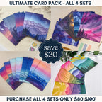 Mountain Landscape Greeting Cards | 32 assorted cards with envelopes | Blank All-Occassion Cards | Colorful Watercolor Art Cards