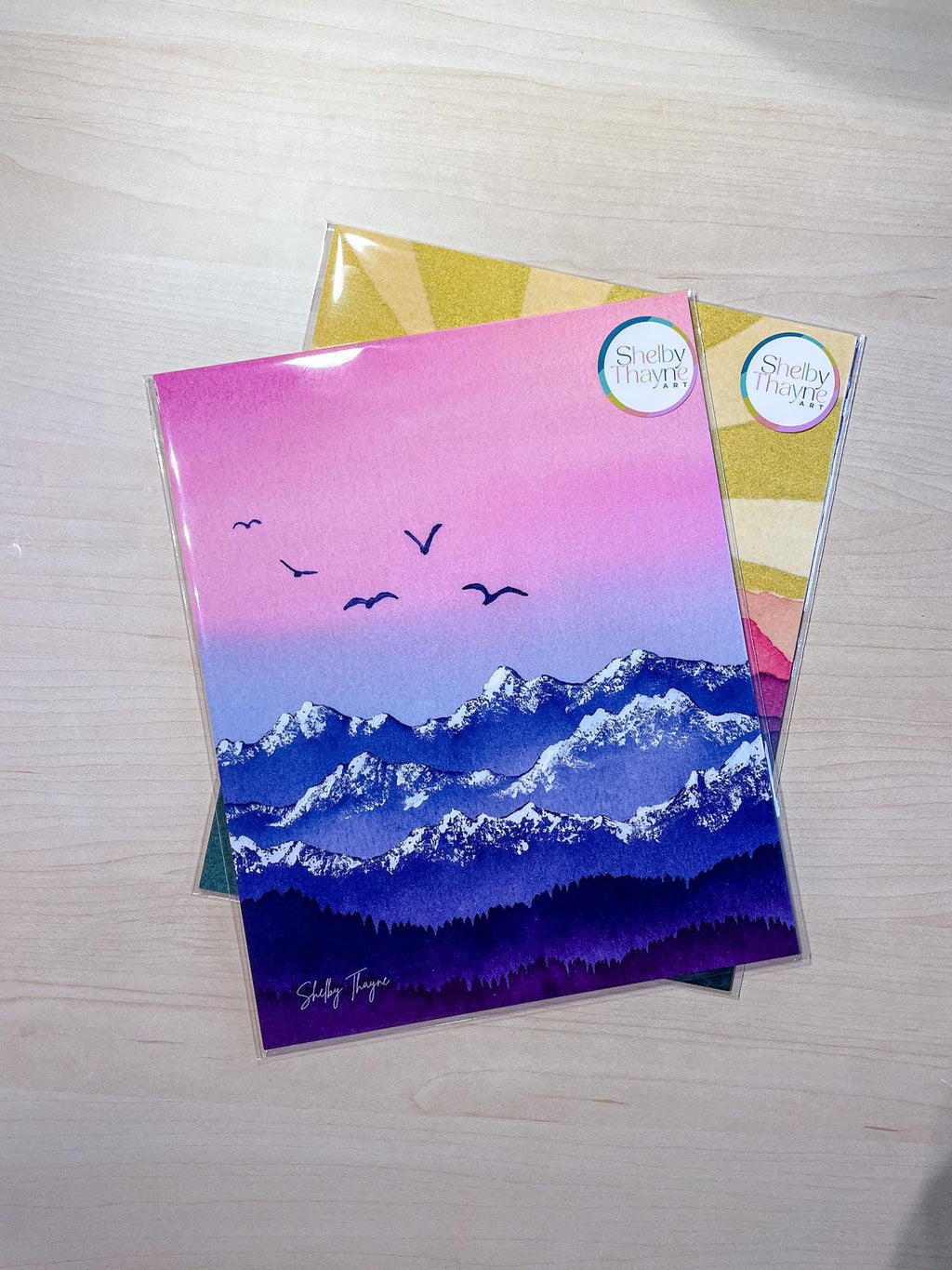 Colorado Rockies Watercolor Art Print | Mountain Flight, Birds