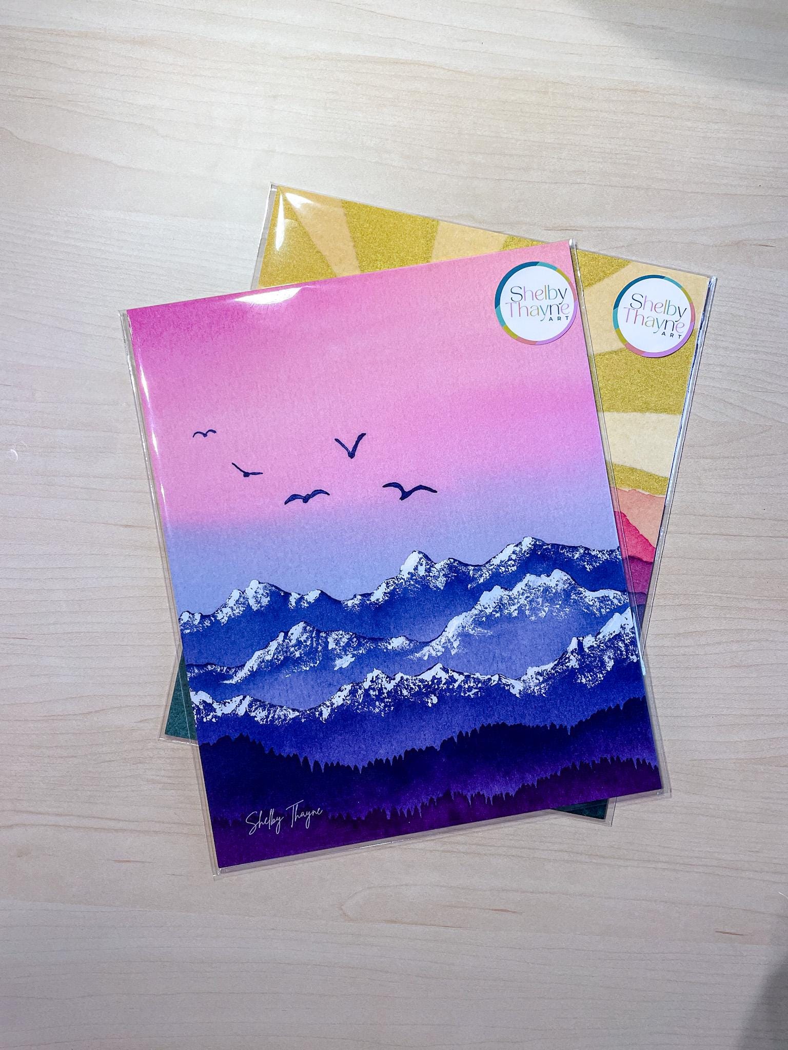 Colorado Rockies Watercolor Art Print | Mountain Flight, Birds