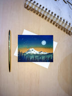 Pacific Northwest Wonderland Mt. Rainier | Watercolor Greeting Card | Blank Inside | A2 Stationery | Mountain Art