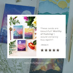 Turquoise Mountain Glow Card | Watercolor Greeting Card | Blank Notecard | A2 Stationery | Mountain Art