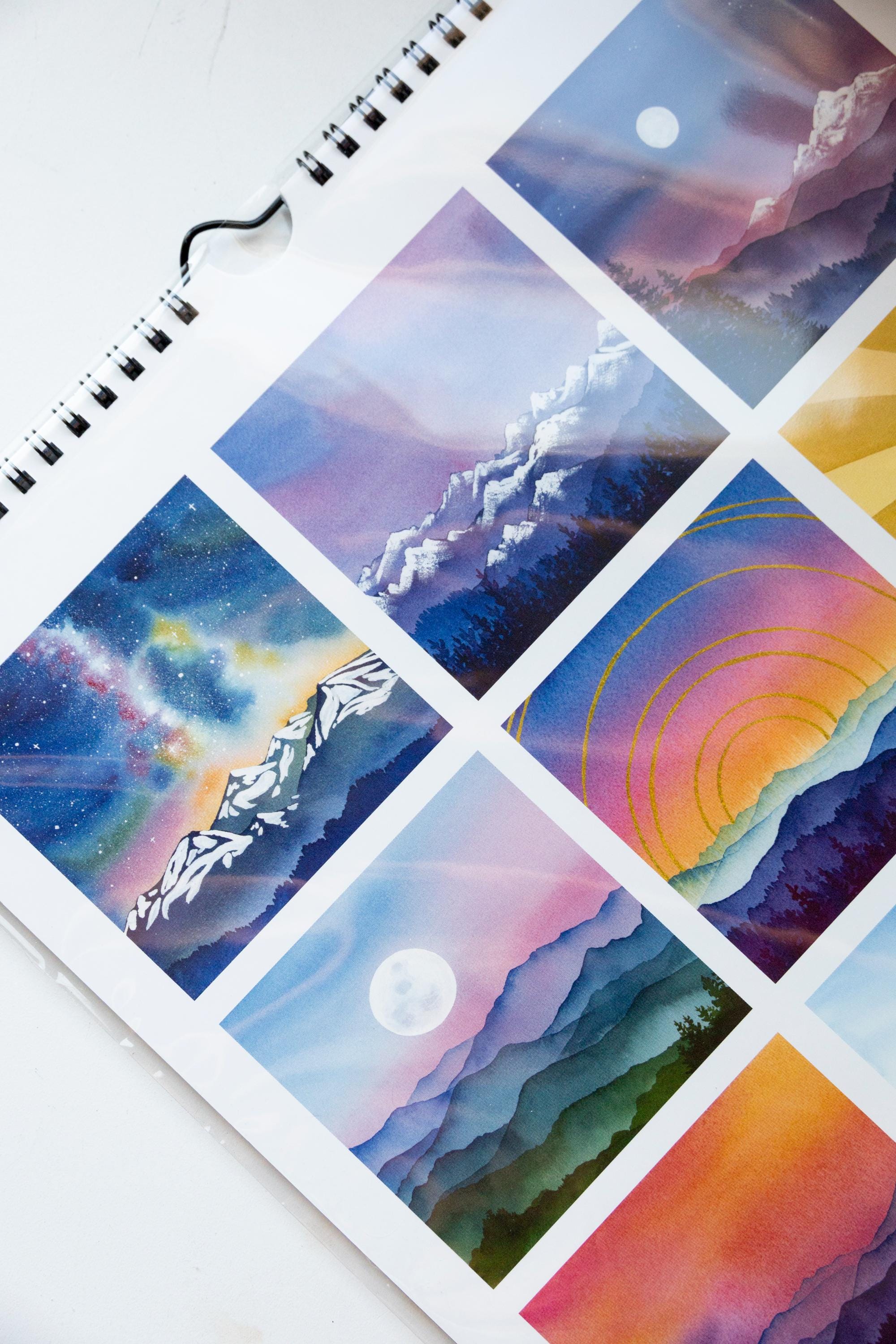 2026 Mountain Art Calendar | Watercolor Landscape Wall Calendar