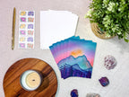 Turquoise Mountain Glow Card | Watercolor Greeting Card | Blank Notecard | A2 Stationery | Mountain Art