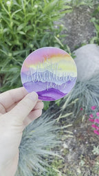 More Adventure Please Sticker – Watercolor Mountain Art, Laptop Decal