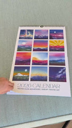 2026 Mountain Calendar | Watercolor Landscape Art, Wall Hanging