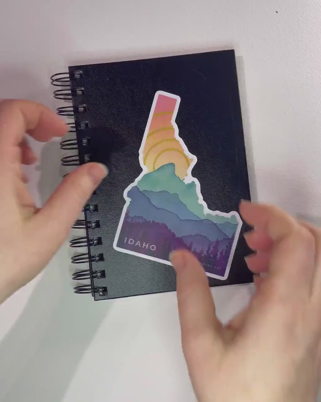 Idaho Mountains Vinyl Sticker | Watercolor Teton Landscape