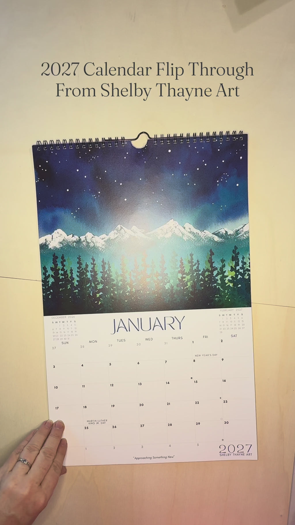 2027 Mountain Art Calendar | Watercolor Landscape Wall Decor